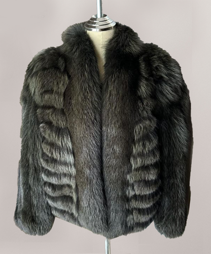 Saga Fox Women's Emerald Green Fox Fur Jacket