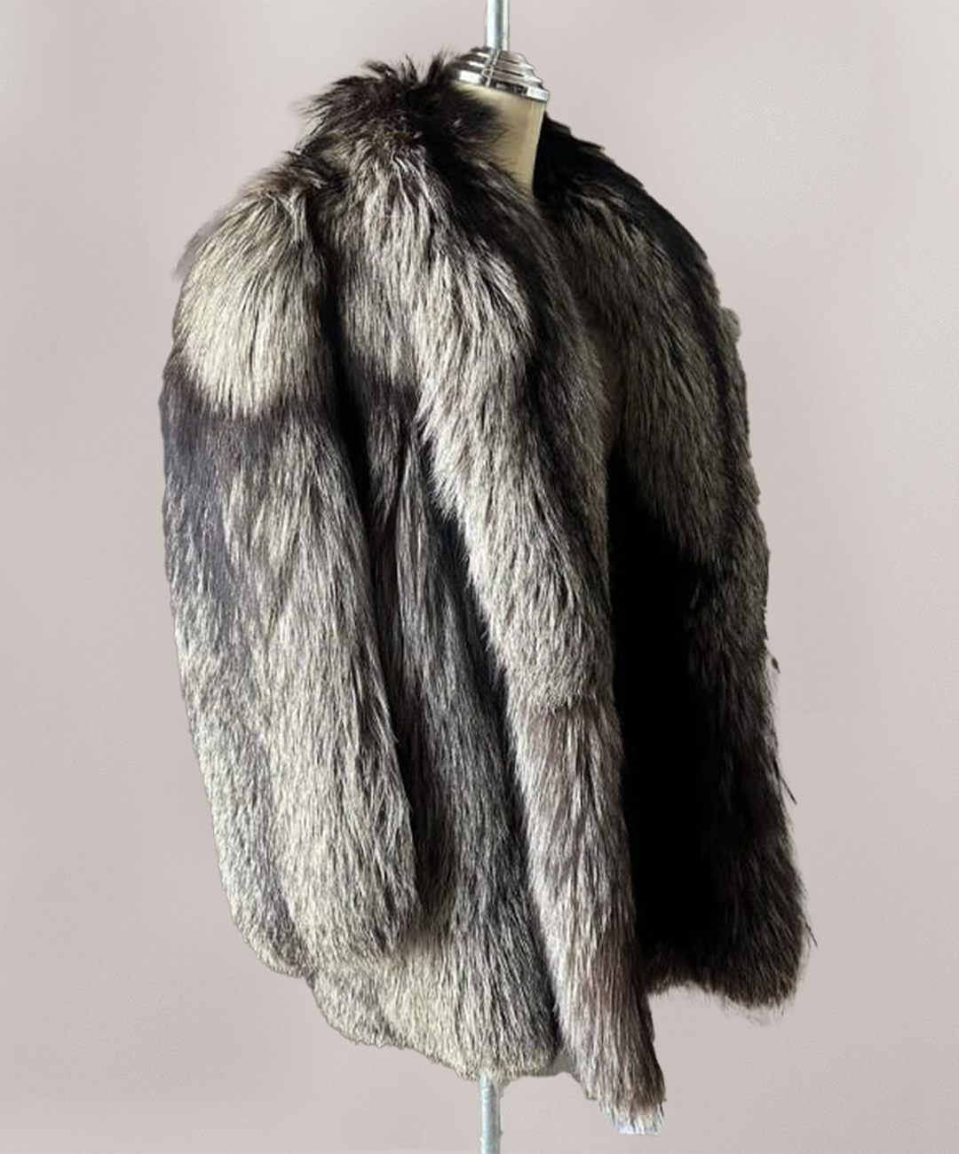 Saga Fox Women's Silver Dense Fox Fur Coat