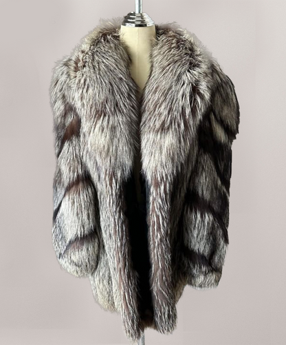 Saga Fox Women's Silver Fox Fur Coat