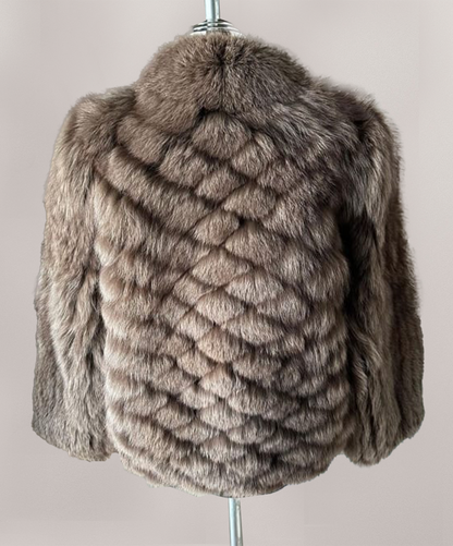 Saga Fox Women's Walnut Brown Fox Fur Jacket