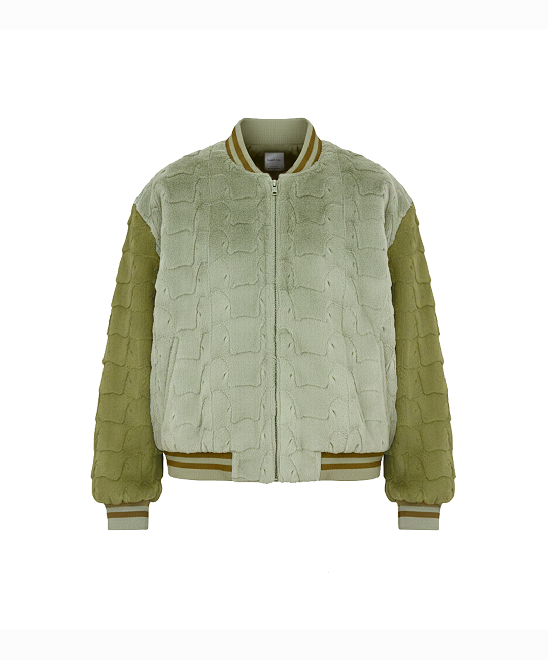 Sage Diamond Cut Mink Fur Baseball Jacket