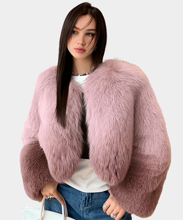 Women's Short ‘Rogue’ Gradient Fox Fur Jacket