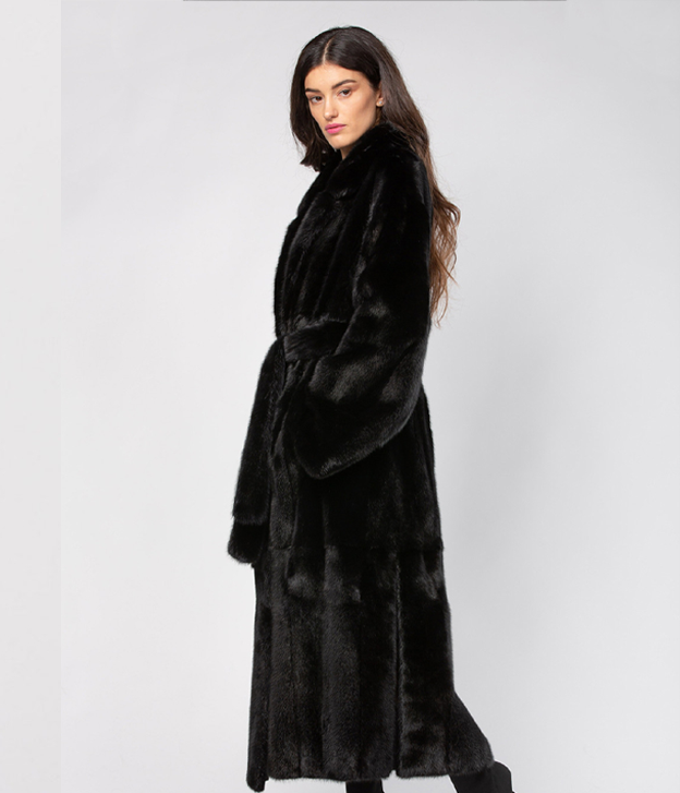 Women’s Robed Black Mink Coat