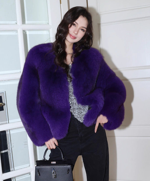 Women’s Indigo Fox Fur Jacket