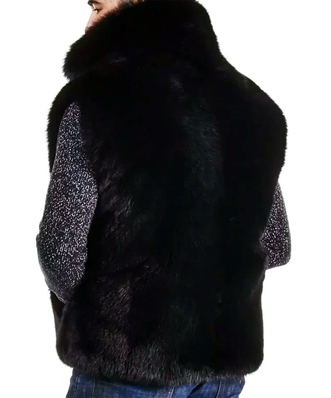 Men's Black Fox Fur Vest