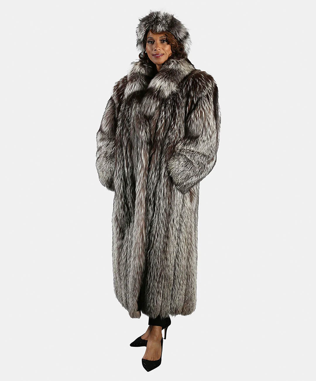 Women's Silver Fox Fur Coat