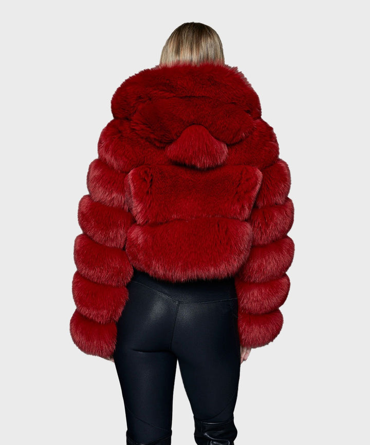 Women's Red Fox Hooded Bolero Jacket