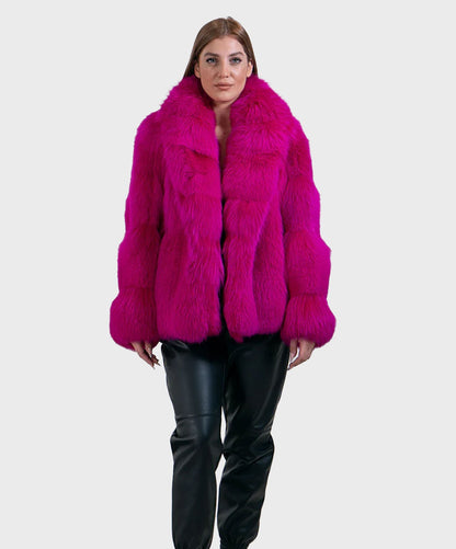 Magentafarbene Fuchsjacke für Damen