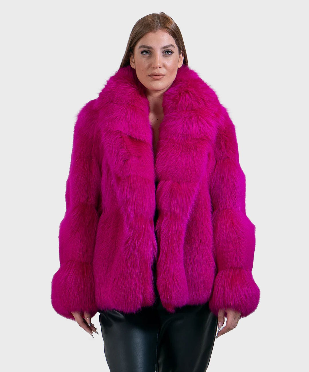 Magentafarbene Fuchsjacke für Damen