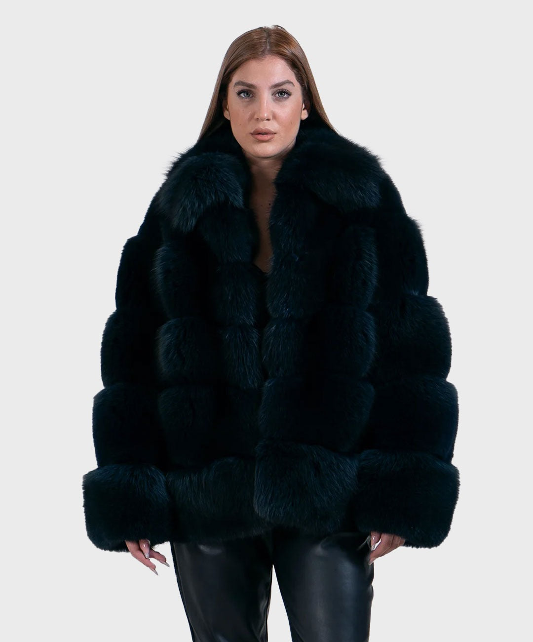 Women's Deep Blue Fox Coat
