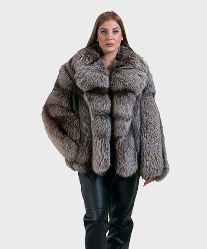 Silberfuchsmantel für Damen