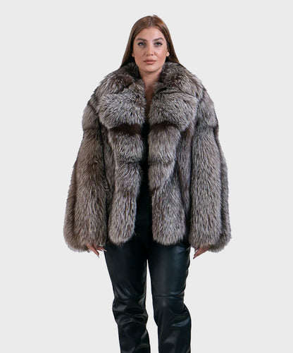 Silberfuchsmantel für Damen