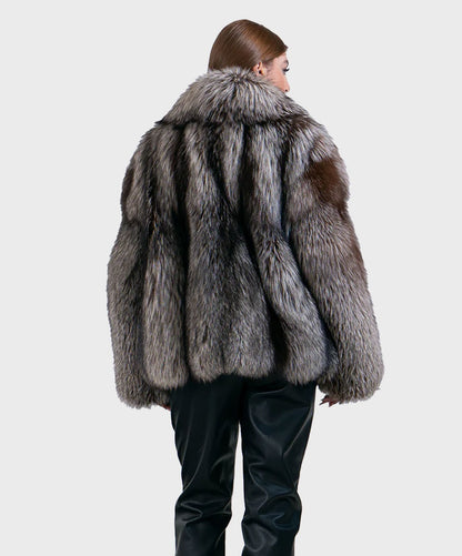 Silberfuchsmantel für Damen