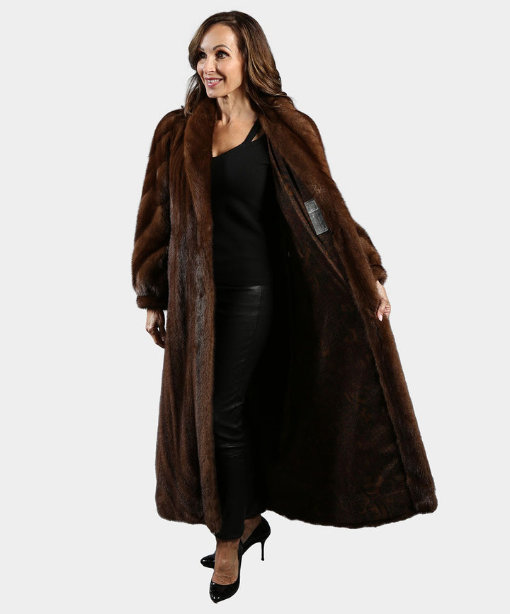 Women's Demi Buff Directional Mink Fur Coat