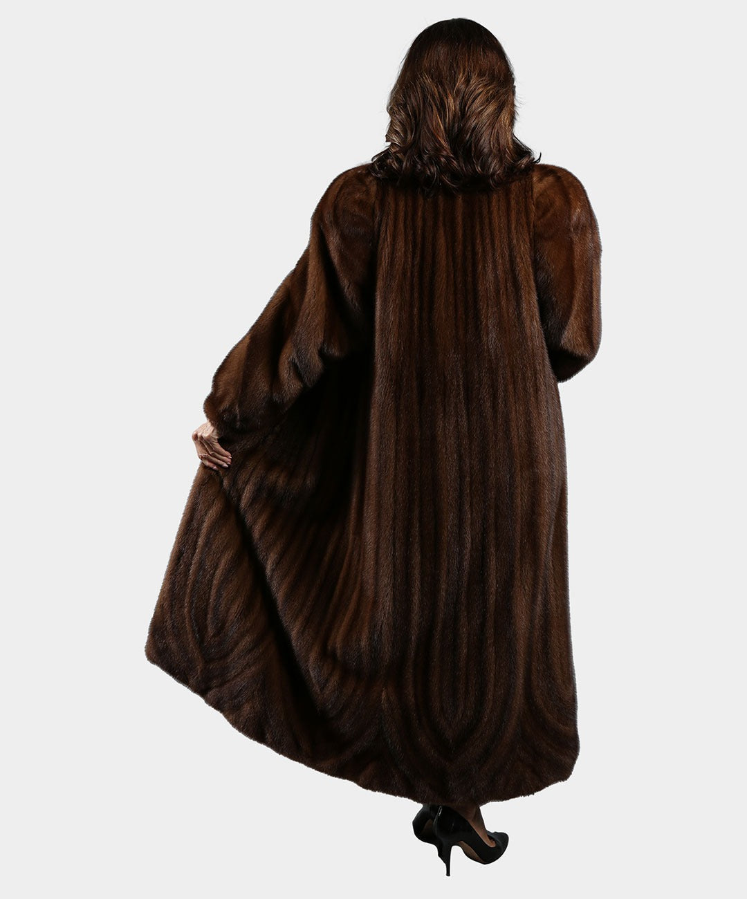 Women's Demi Buff Directional Mink Fur Coat