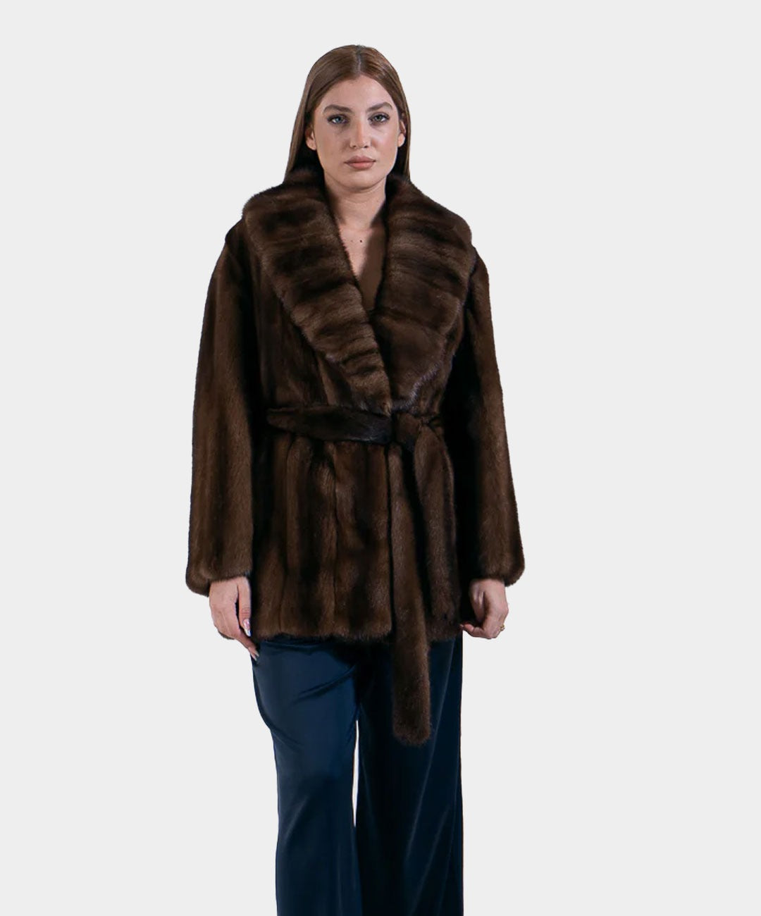Women's Shawl Collar Mink Robe