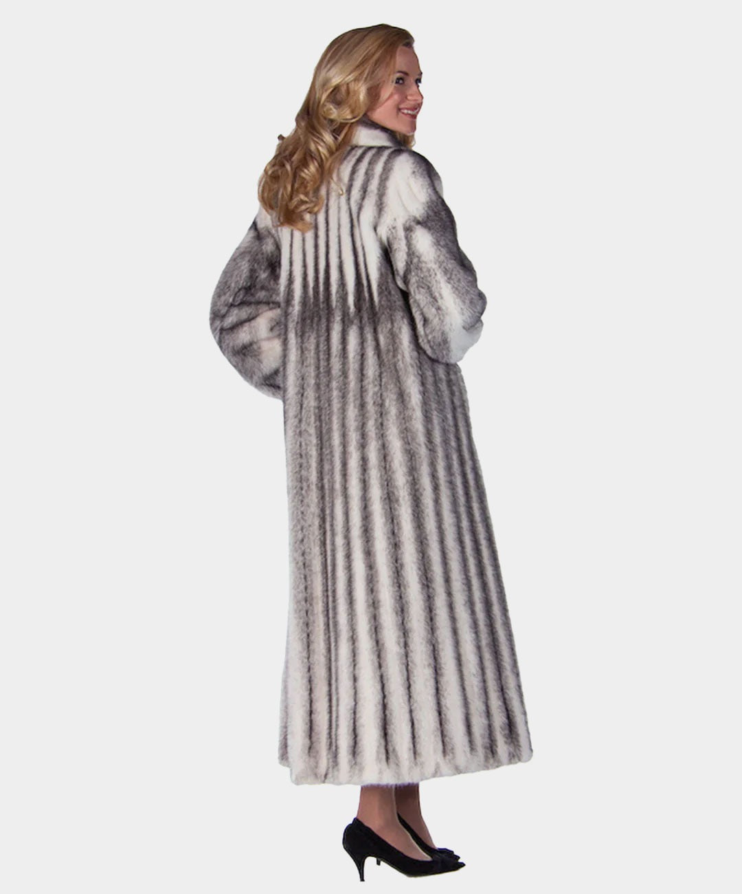 Women's Black Cross Mink Coat