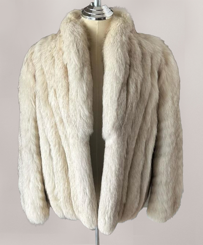 Blaue Fuchspelzjacke für Damen