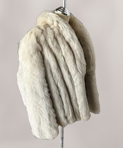 Blaue Fuchspelzjacke für Damen