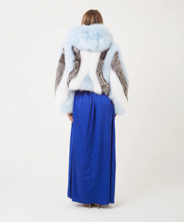 Women's Ice Hooded Fox Fur Jacket