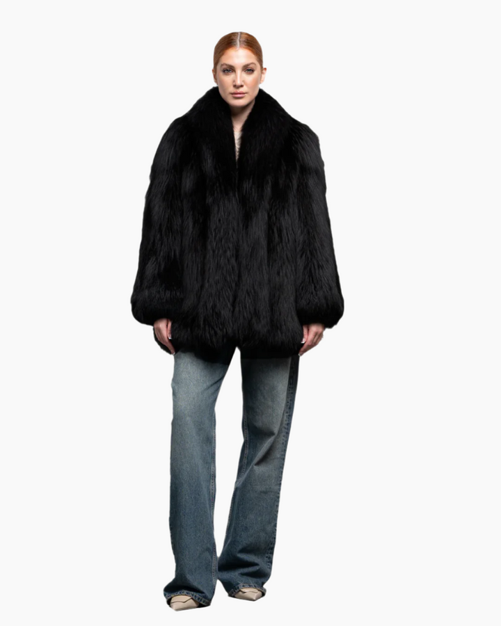 Women's Black Fox Fur Coat