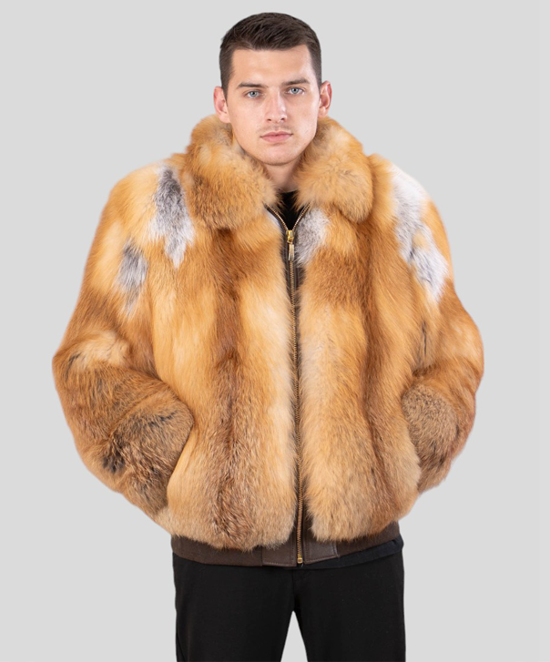 Custom Men's Red Fox Bomber Jacket - Gregg Dais