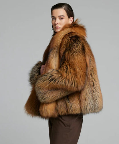 Damen Winter Noir Fuchspelzmantel