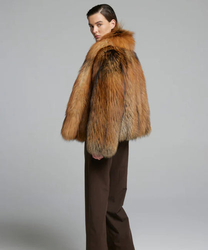 Damen Winter Noir Fuchspelzmantel