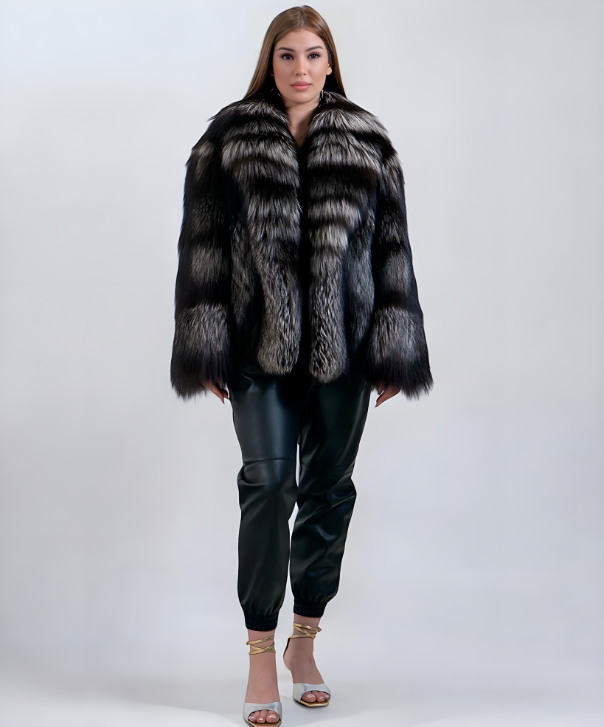 Women's Royal Silver Fox Fur Coat