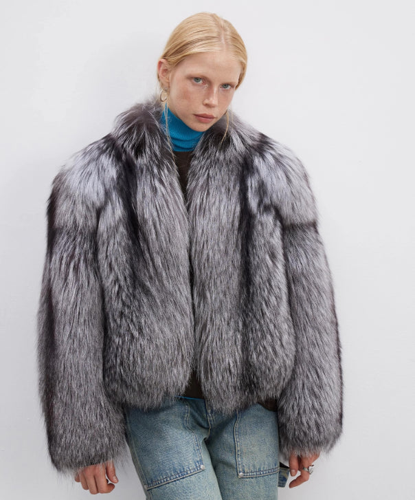 Women's Silver Fox Fur Jacket