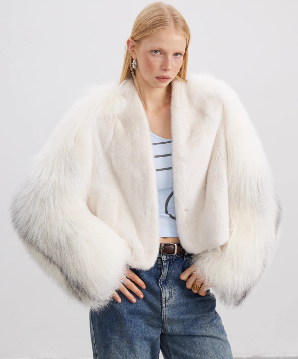 Women’s White Mink and Arctic Fox Jacket