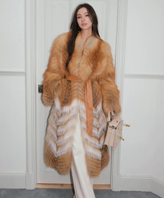 Amber Waves Fox Fur Coat