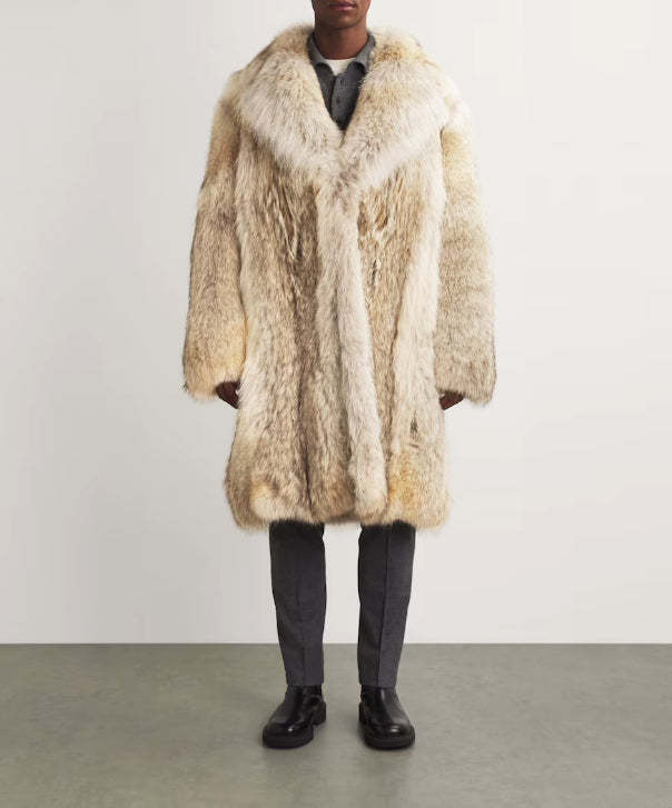 Men's Coyote Long Fur Coat