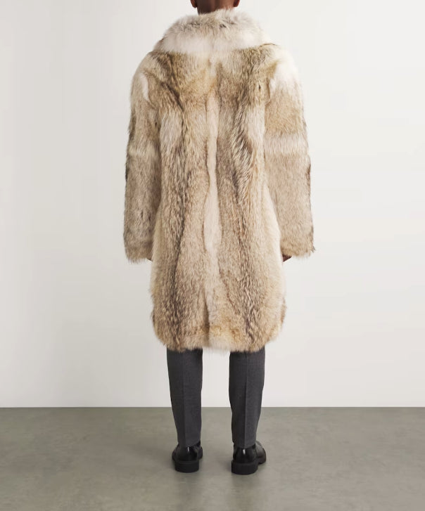 Men's Coyote Long Fur Coat