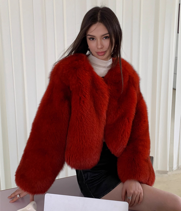 Women’s Short ‘Red’ Fox Fur Jacket