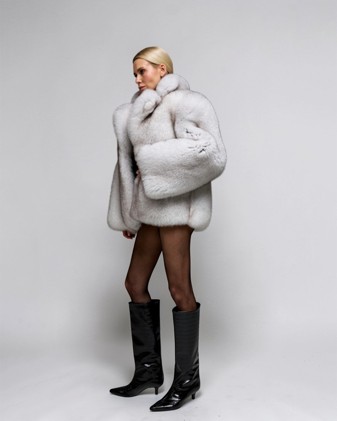 Mist Fox Fur Coat