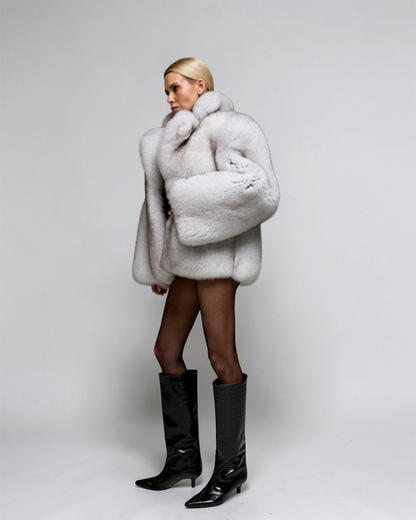 Mist Fox Fur Coat