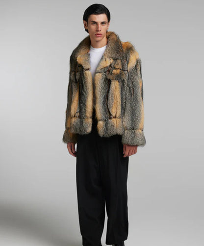 Natural Grey Fox Fur Jacket