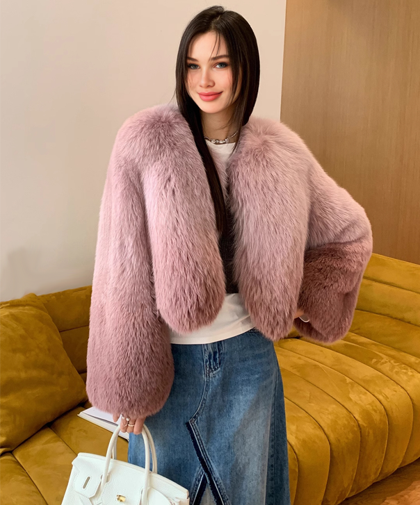 Women's Short ‘Rogue’ Gradient Fox Fur Jacket