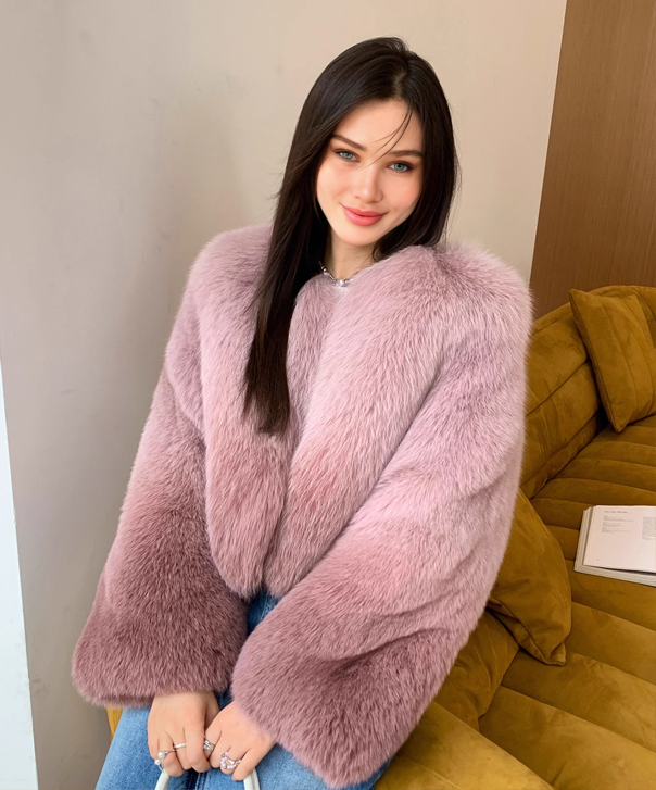 Women's Short ‘Rogue’ Gradient Fox Fur Jacket