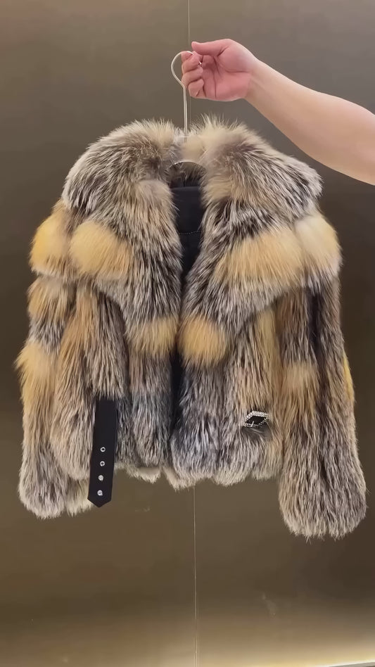 Monaco Cross Fox Fur Jacket
