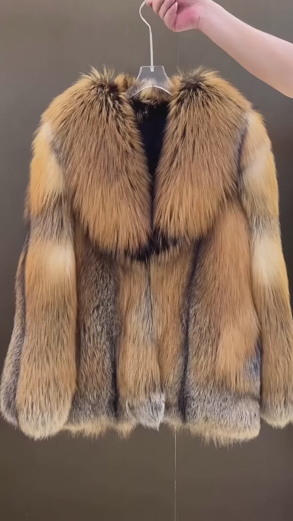 Scarlet Ember Fox Fur Coat