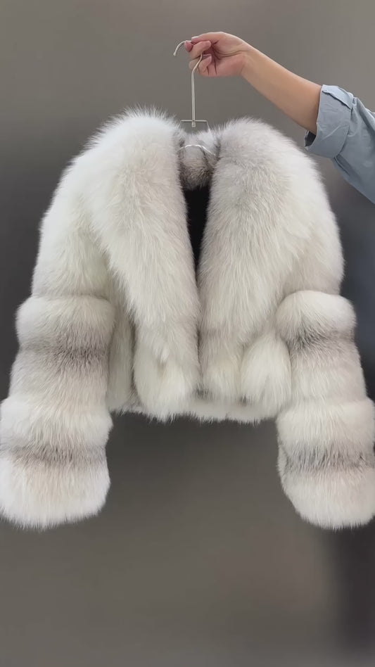 Arctic Marble Fox Fur Coat