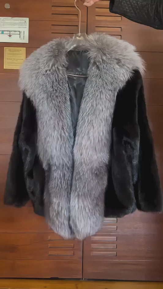 Amber Frost and Mink Fox Fur Coat