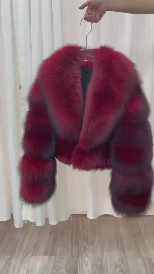 'Valentina' Silver Fox Fur Jacket