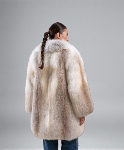 Damen Winter Noir Fuchspelzmantel