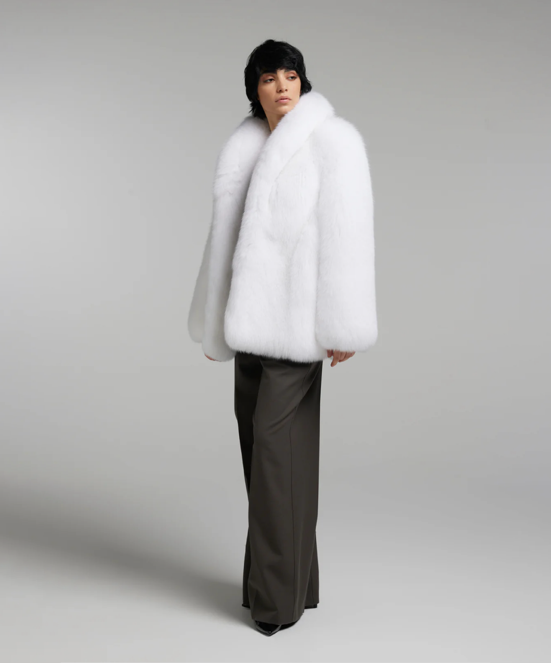 Damen Winter Noir Fuchspelzmantel