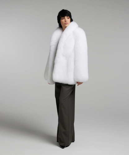 Damen Winter Noir Fuchspelzmantel