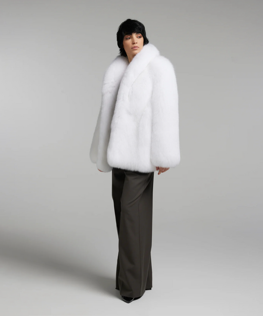 Damen Winter Noir Fuchspelzmantel