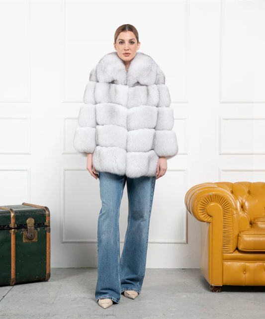 Elsa Fox Fur Bubble Coat
